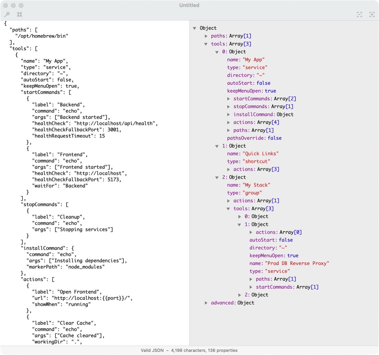 Configuration JSON Runyard — la config en code